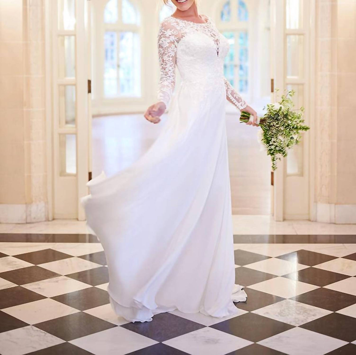 Long Sleeve Wedding Gown