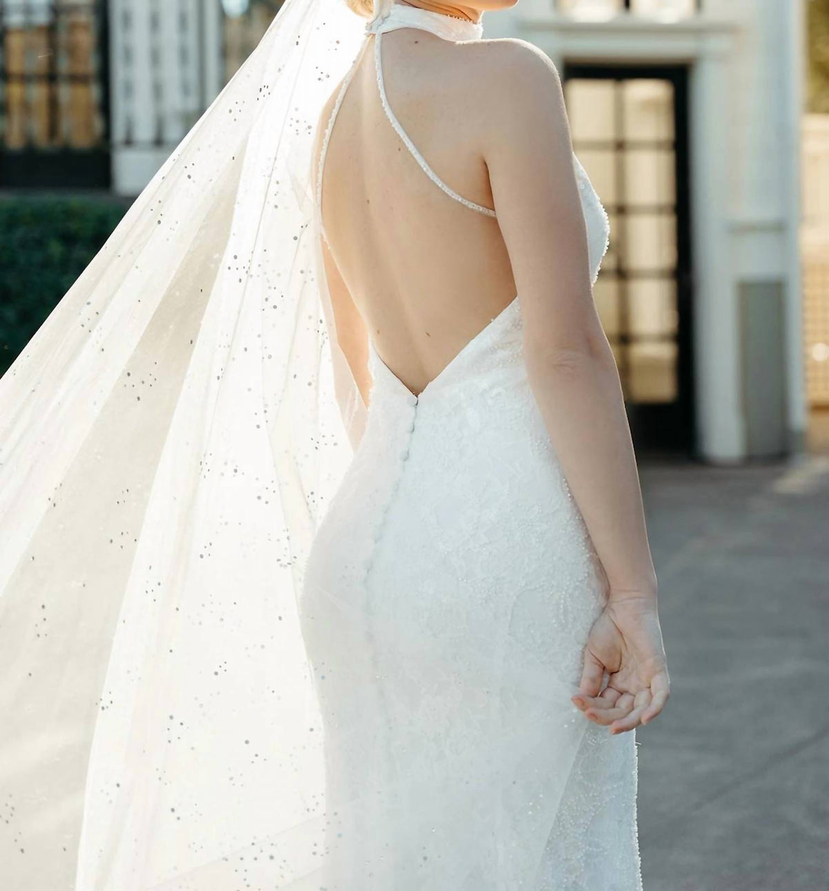 Shimmering Floral Lace Wedding Dress