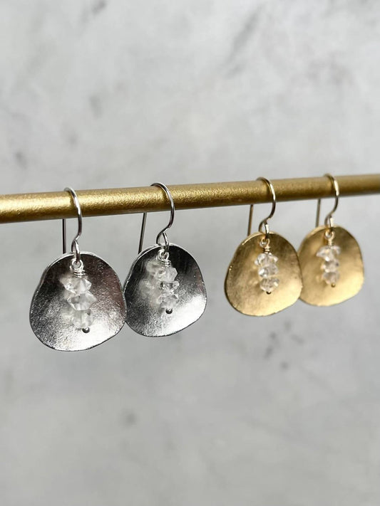 Women's Herkimer Diamond Disc Earrings