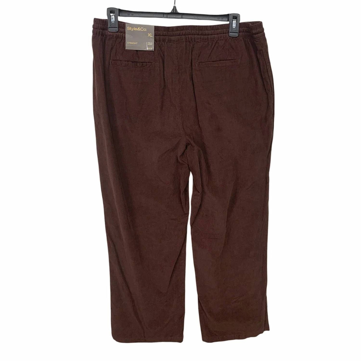 Women's Pull On Mid Rise Straight Elastic Waist Pants
