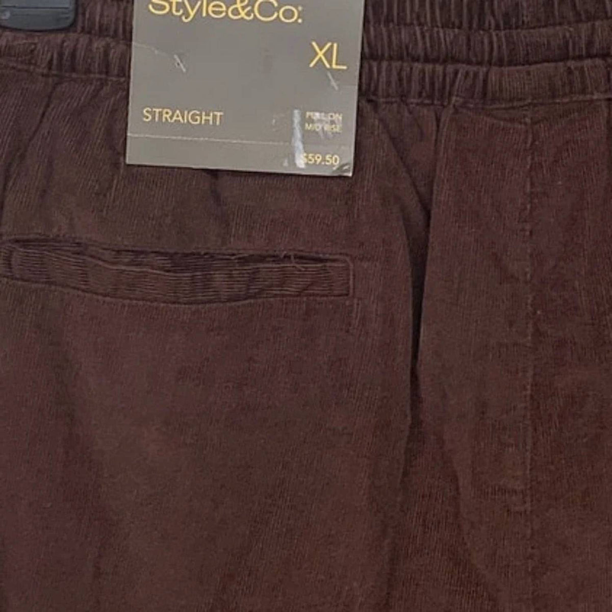 Women's Pull On Mid Rise Straight Elastic Waist Pants