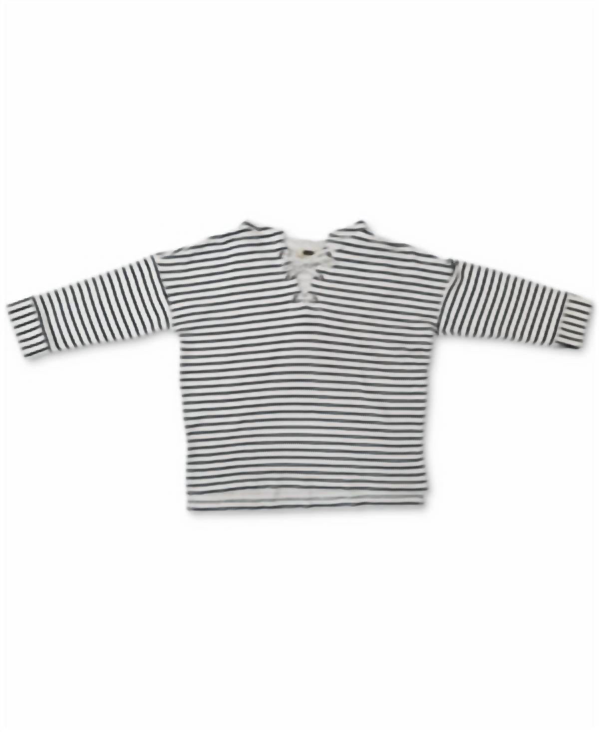 Women's Striped Lace-Up Hoodie