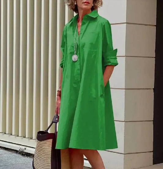 Simple Long Sleeve Midi Dress