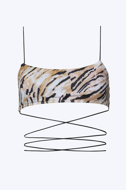 WRAP-AROUND TIGER-PRINT BIKINI SET