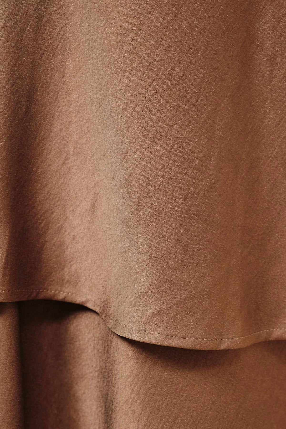 High Waist Double Layer Pull-on Bias Midi Skirt