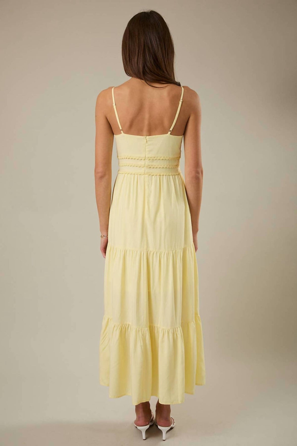 Lady Lace Trim Maxi Dress