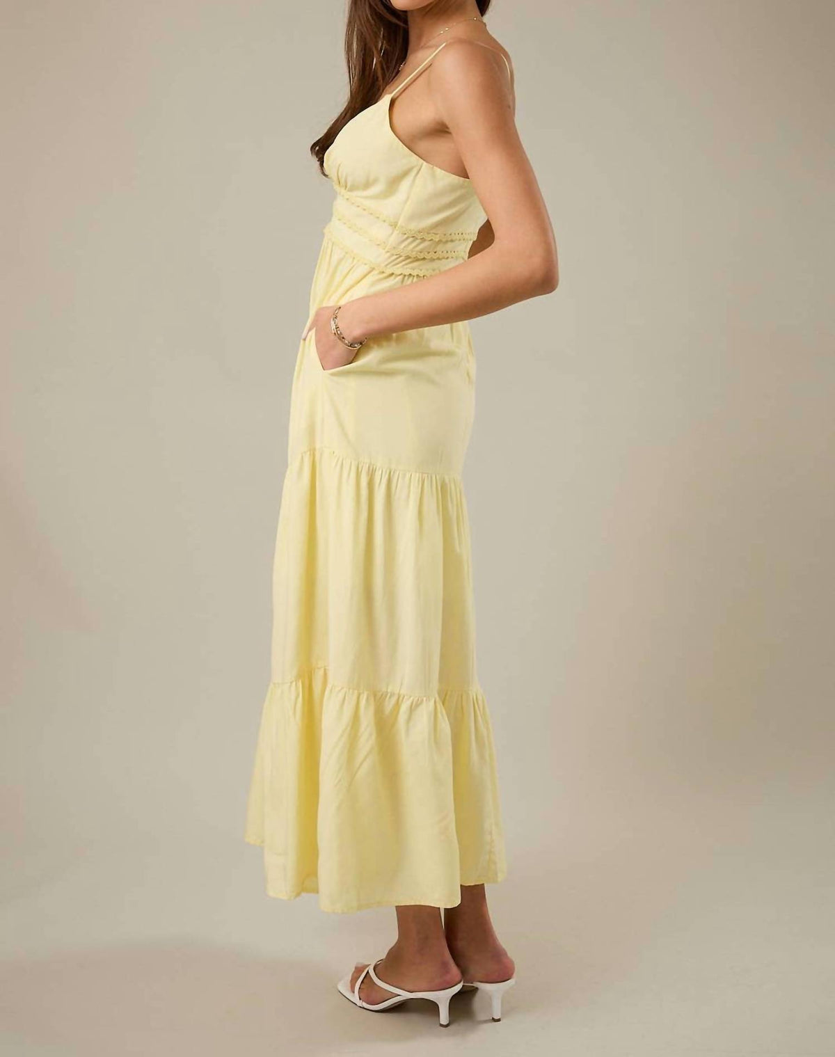 Lady Lace Trim Maxi Dress