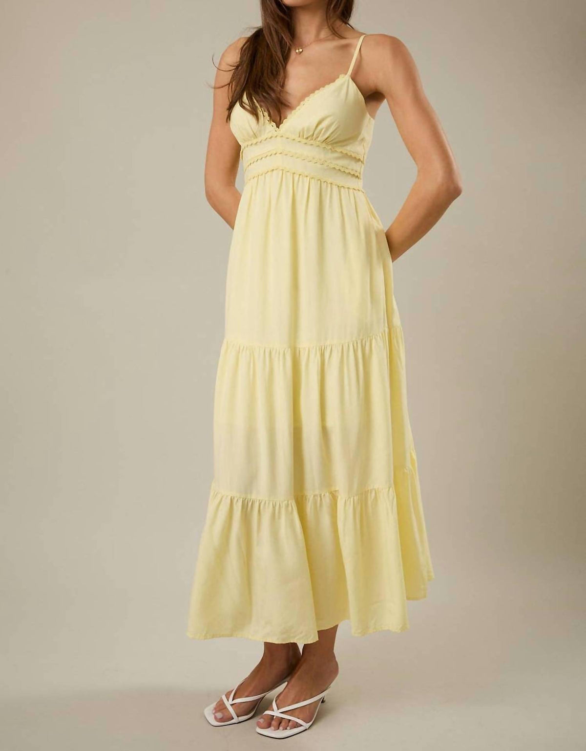 Lady Lace Trim Maxi Dress