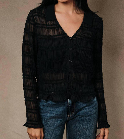 Sabine Sheer Ruffle Blouse