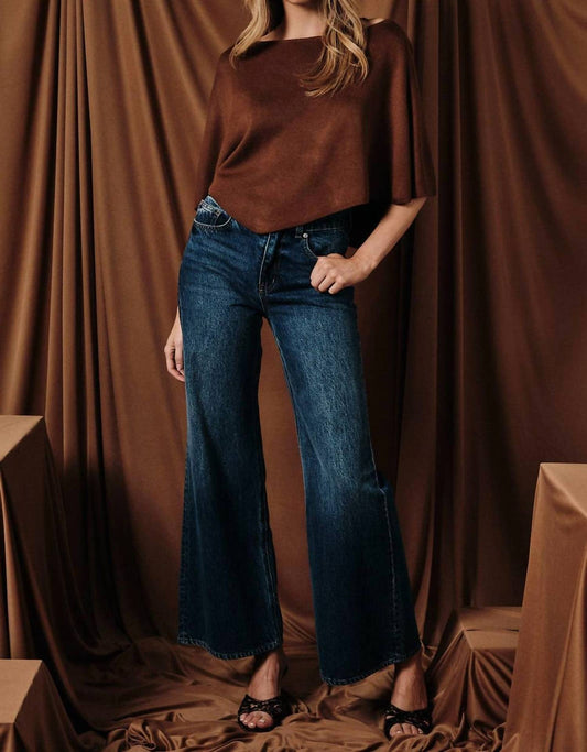 Slouchy Neckline Poncho Knit Top