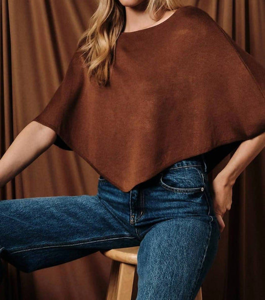 Slouchy Neckline Poncho Knit Top