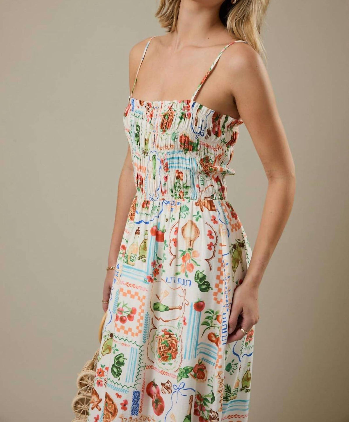 Vacation Floral Smocked Maxi Dress
