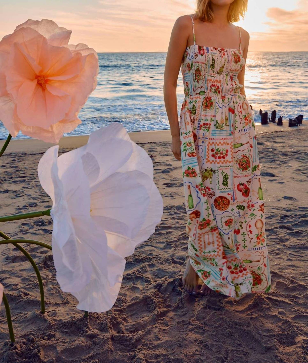 Vacation Floral Smocked Maxi Dress