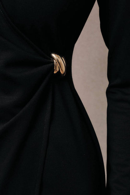 Women's Surplice V-neck Midi Dress