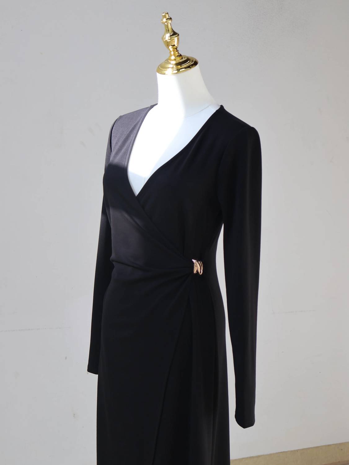 Women's Wrap V-neck Midi Dress