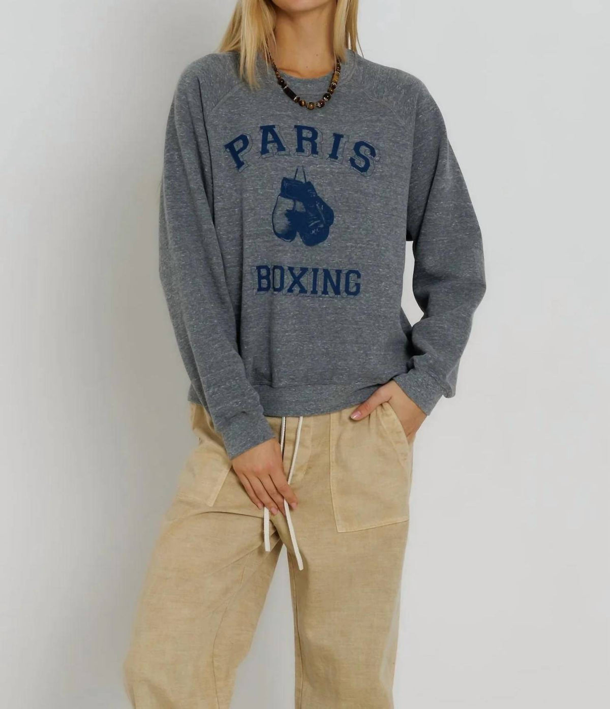 Paris Boxing Raglan Crew Sweatshirt