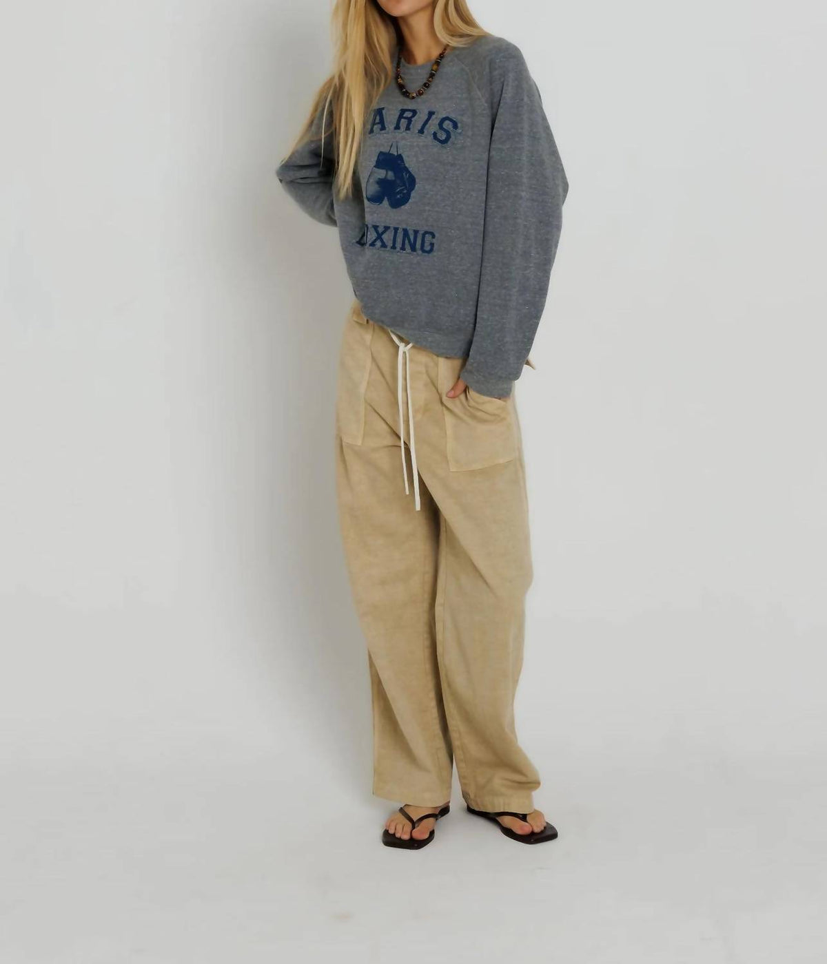 Paris Boxing Raglan Crew Sweatshirt