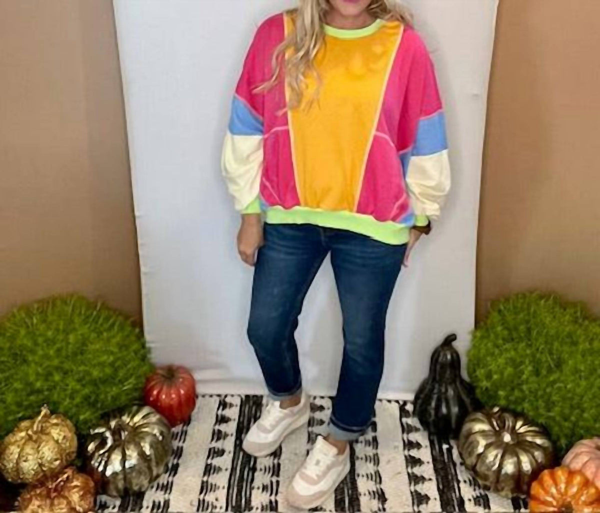 Patchwork Oversized Top