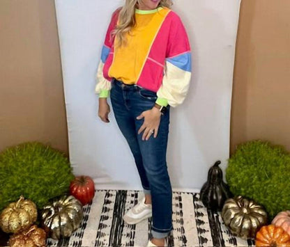 Patchwork Oversized Top