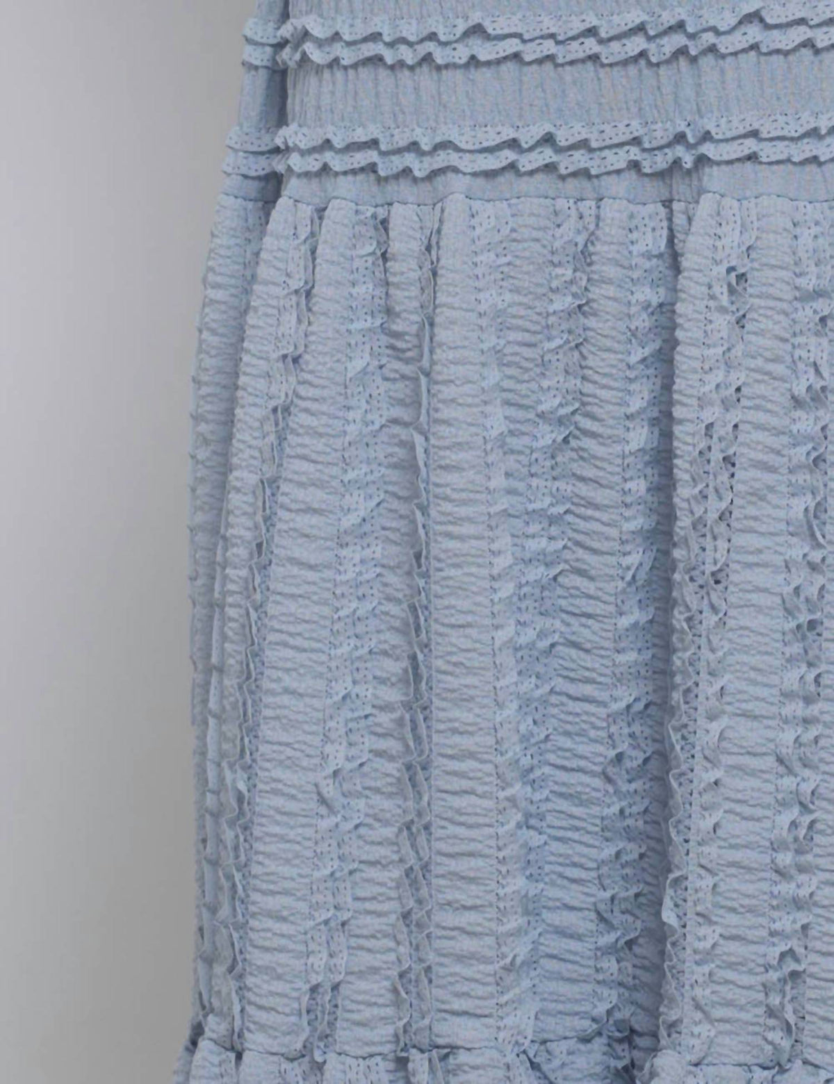 Romantic Wrinkle Ruffle Camisole Top And Tiered Maxi Skirt Set