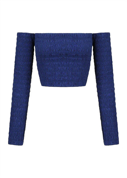 Cold Shoulder Shirred Top