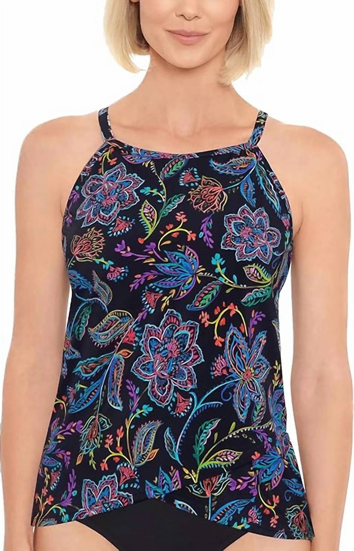 High Neck Underwire Tankini Top