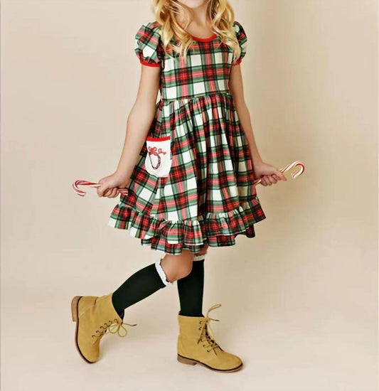 Swoon Baby Clothing Embroidery Pocket Dress in Green