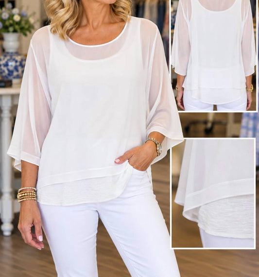 Sheer overlay top and tank