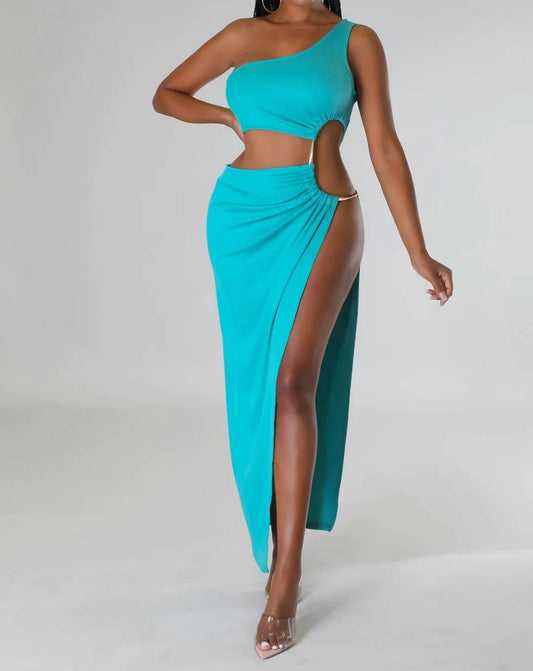 Artemis One Shoulder Cutout Maxi Dress