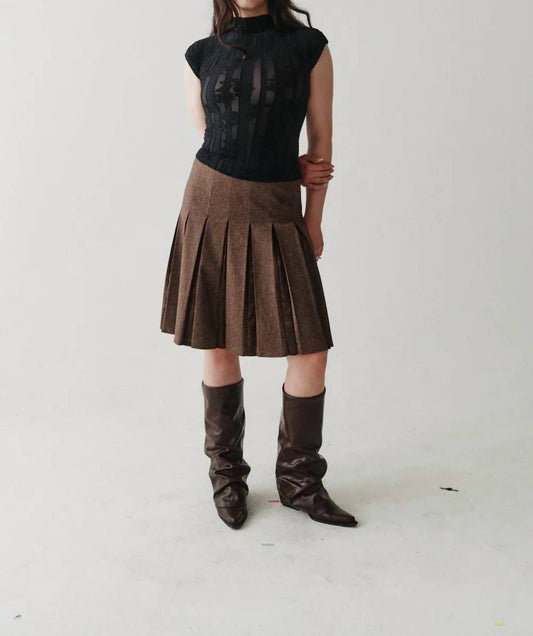 Hazel Tweed Pleated Skirt