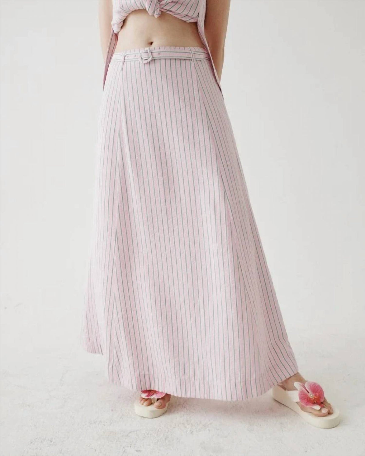 Seersucker Maxi Skirt