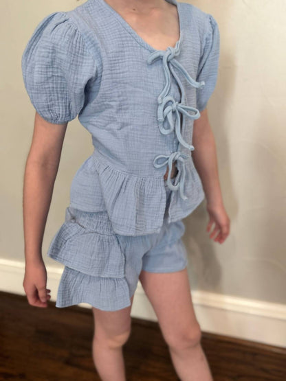 Girls' Bow-front Blouse