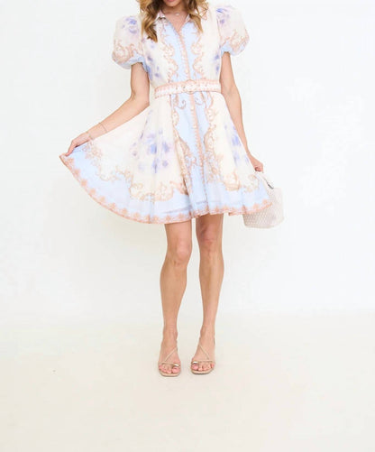 Short Sleeve Button Down Belted Mini Dress