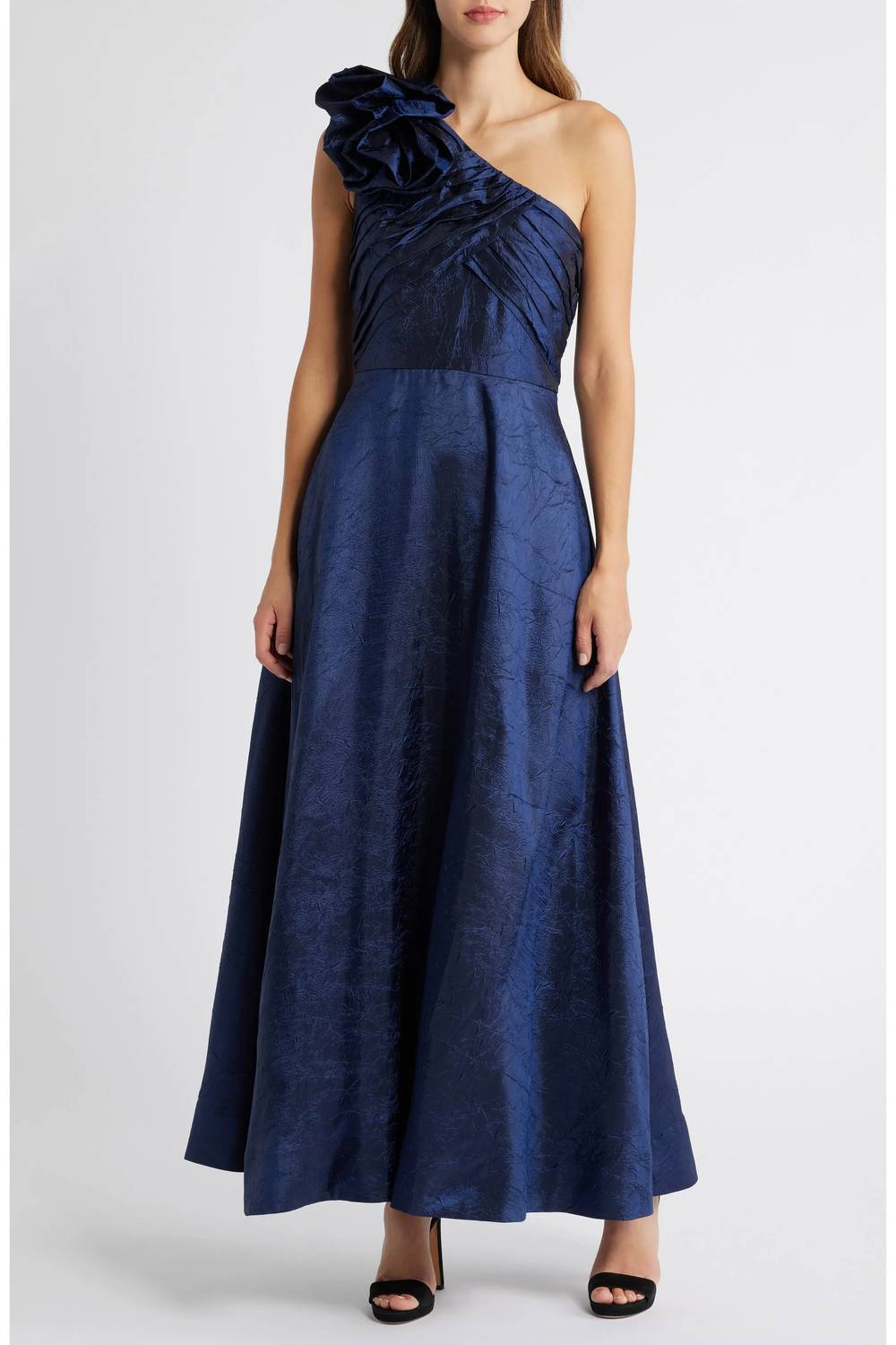 Rosette One-shoulder Ball Gown