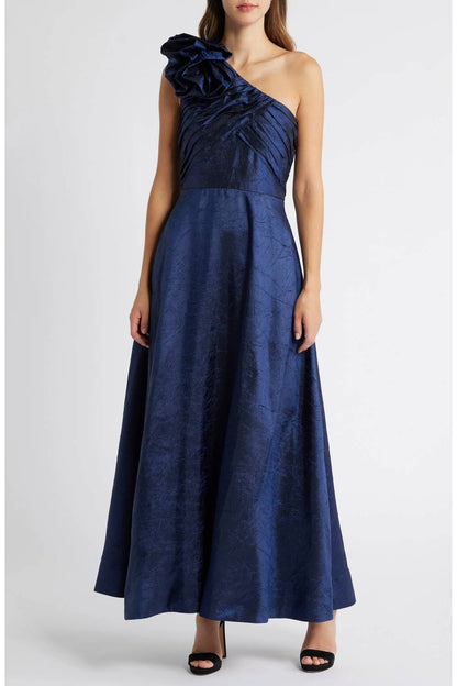 Rosette One-shoulder Ball Gown