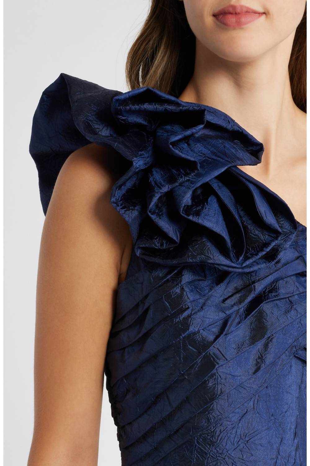 Rosette One-shoulder Ball Gown