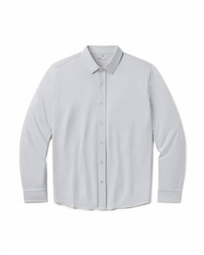tasc Men's Wayfarer Classic Fit Knit Button Down Shirt in Iris Birdseye - view 4