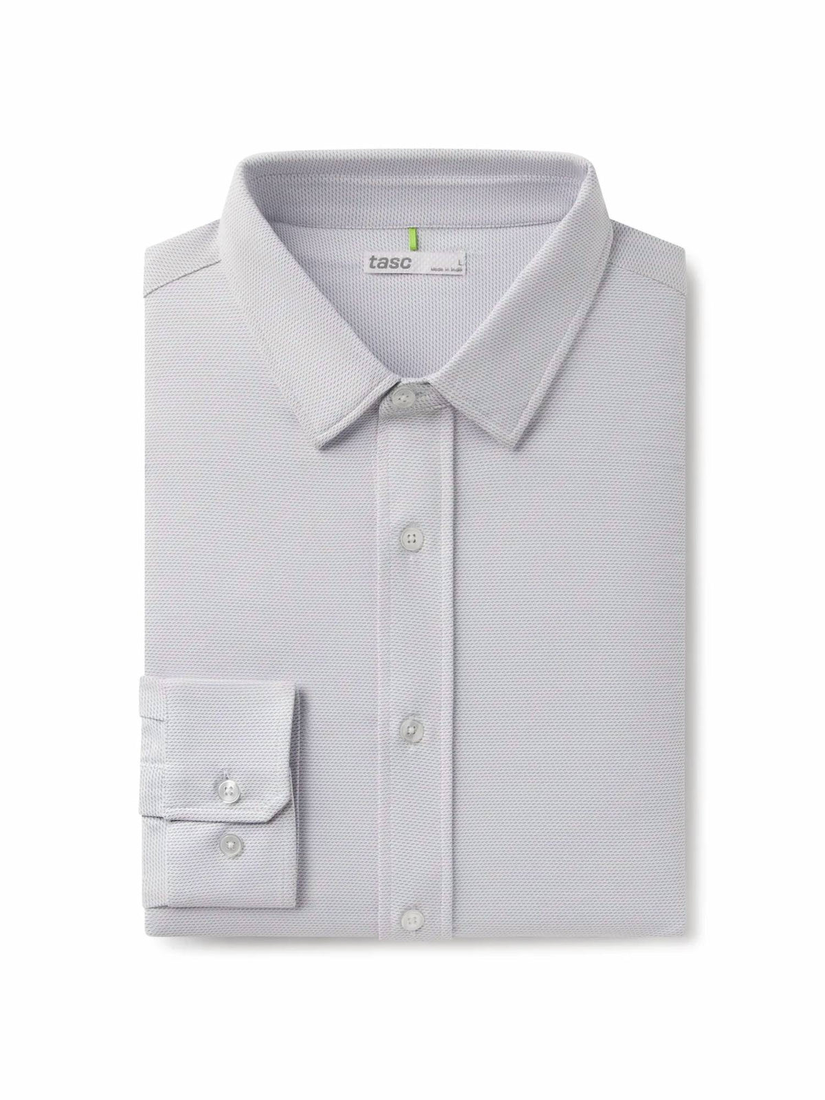 tasc Men's Wayfarer Classic Fit Knit Button Down Shirt in Iris Birdseye - view 5