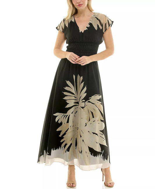 V-neck Fully Lined Dress