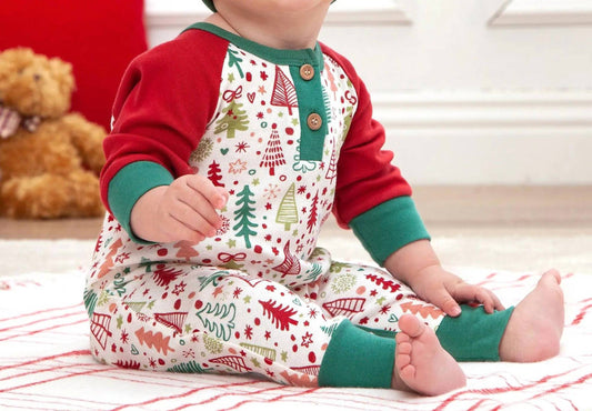 Baby Boy Cozy Christmas Long Sleeve Romper