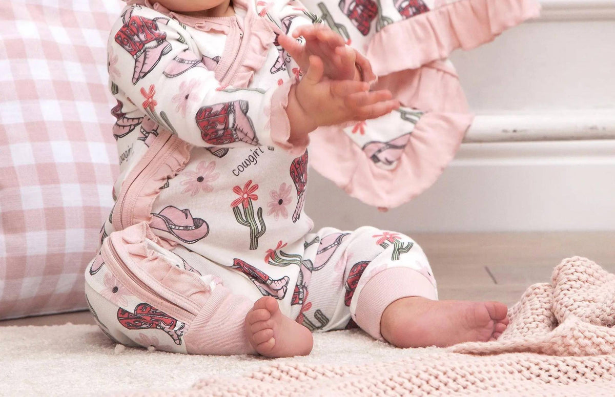 Baby Girl Country Cowgirl Long Sleeve Romper