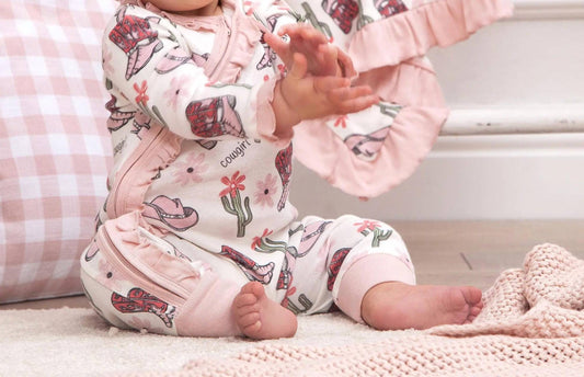 Baby Girl Country Cowgirl Long Sleeve Romper