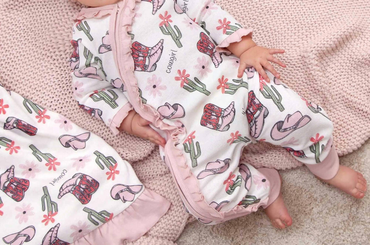 Baby Girl Country Cowgirl Long Sleeve Romper