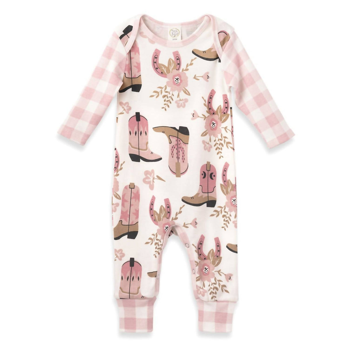 Baby Girl Cowgirl Boots Long Sleeve Romper