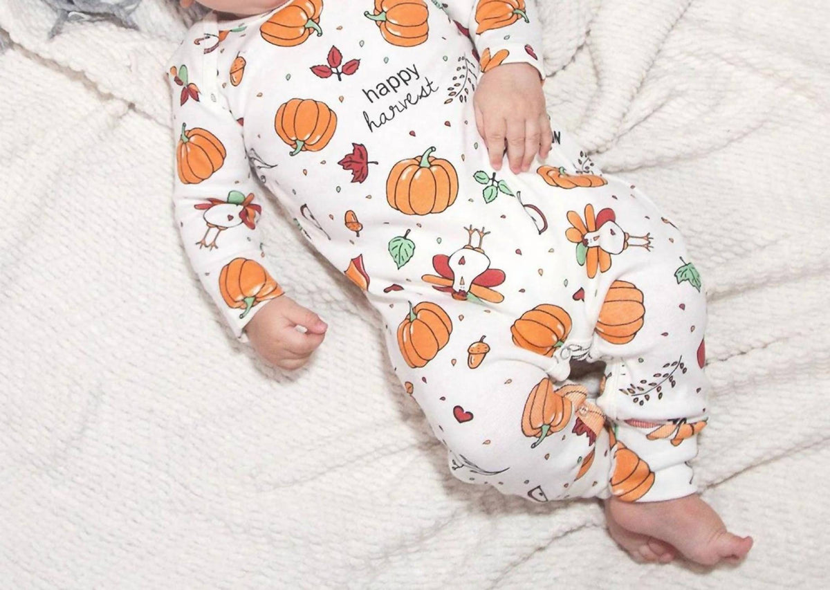 Baby Girl Or Boy Happy Harvest Long Sleeve Romper