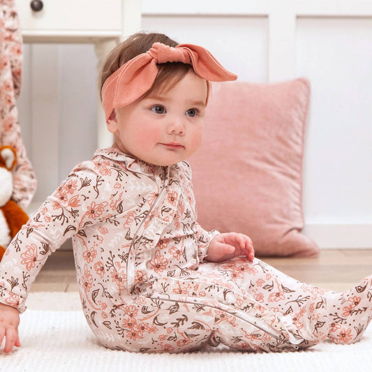 Baby Girl's Bamboo Zipper Romper