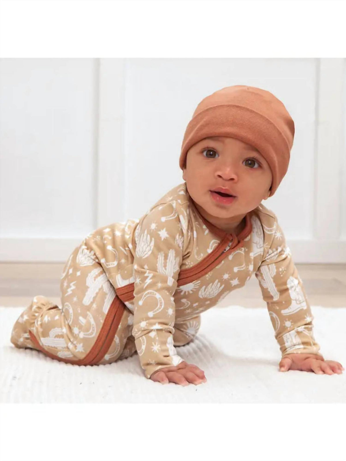 Baby's Wild West Long Sleeve Footed Zipper Romper