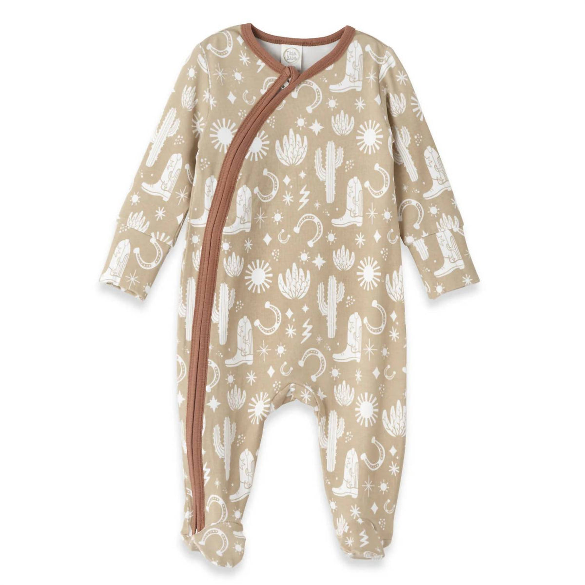 Baby's Wild West Long Sleeve Footed Zipper Romper