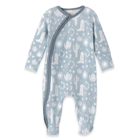 Baby's Wild West Long Sleeve Footed Zipper Romper
