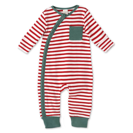 Baby Unisex Holiday Stripes Romper